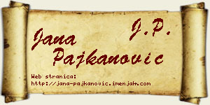 Jana Pajkanović vizit kartica